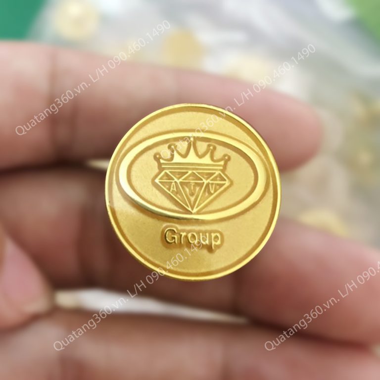 logo công ty đúc nổi Đồng mạ vàng